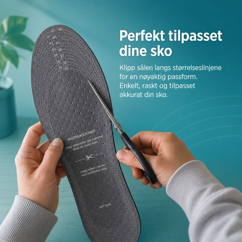 Oloro Lukt-reduserende sko inn­såler  (1 par, str. 36–44)