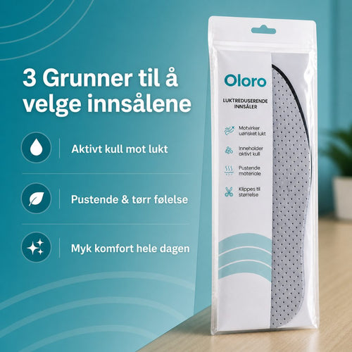 Oloro Lukt-reduserende sko inn­såler  (1 par, str. 36–44)